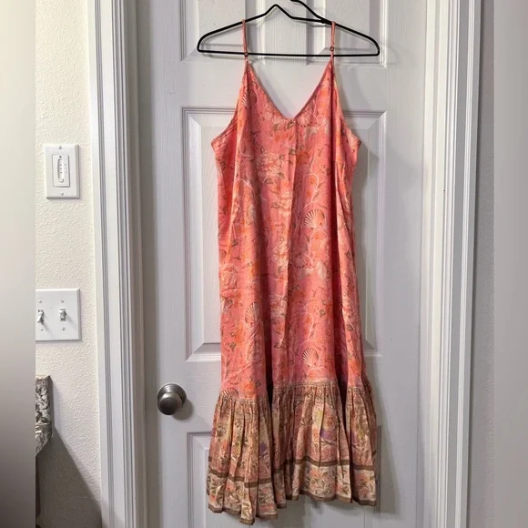 Spell Seashell Strappy Midi Dress - Coral - Picture 3 of 4